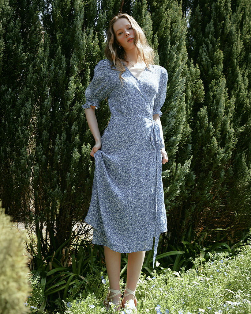 JANE flower lap dress_SKY