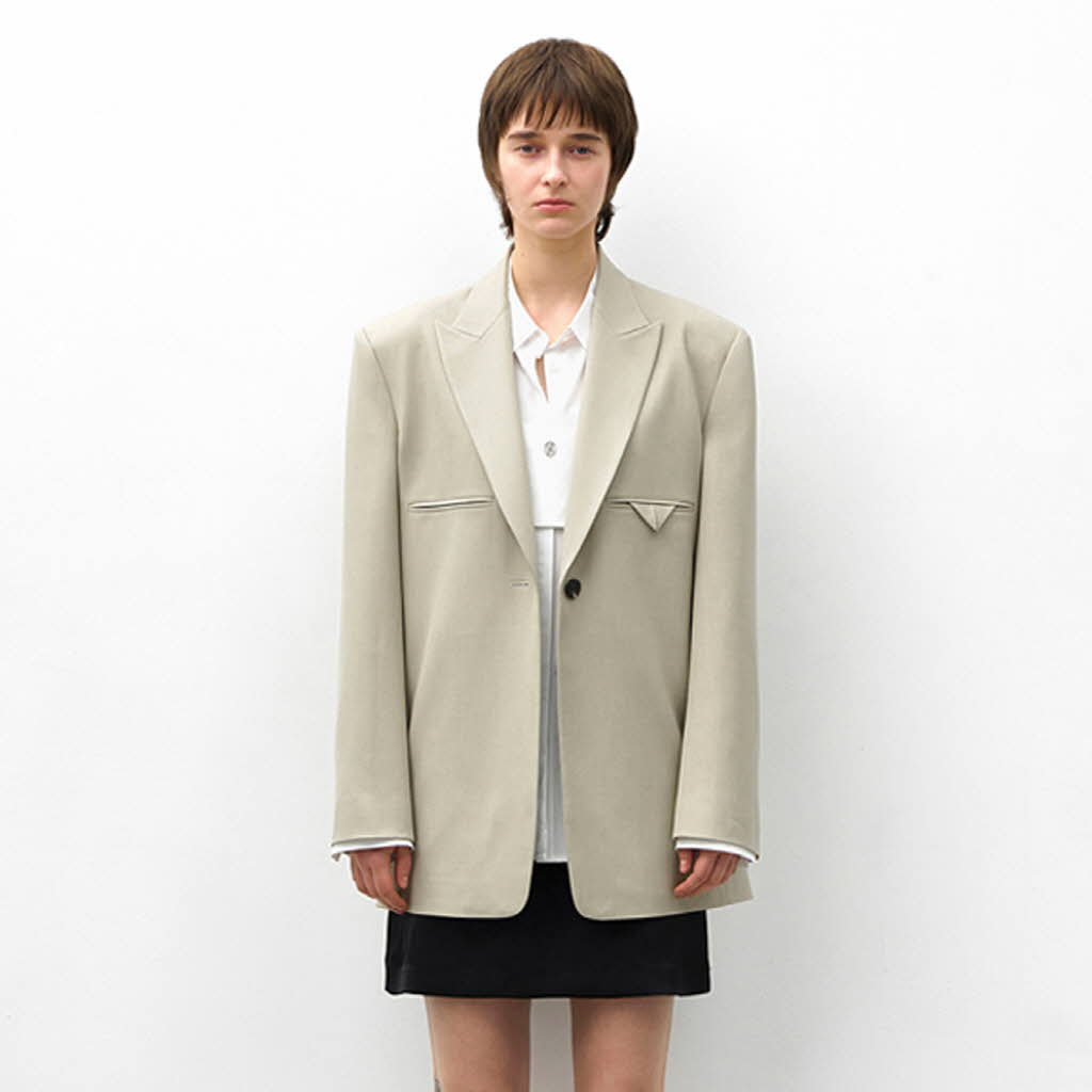 Influencer pick] NIYA OVERFIT SINGLE JACKET_BEIGE