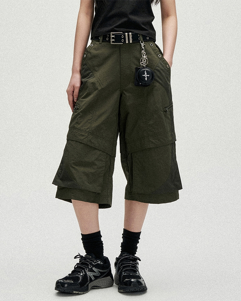 W Utility Mesh Panel Pants - Khaki