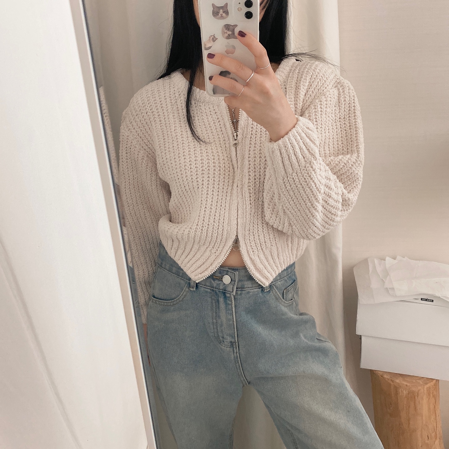 2WAYジップアップクロップドニット | ファッション通販サイト NUGU