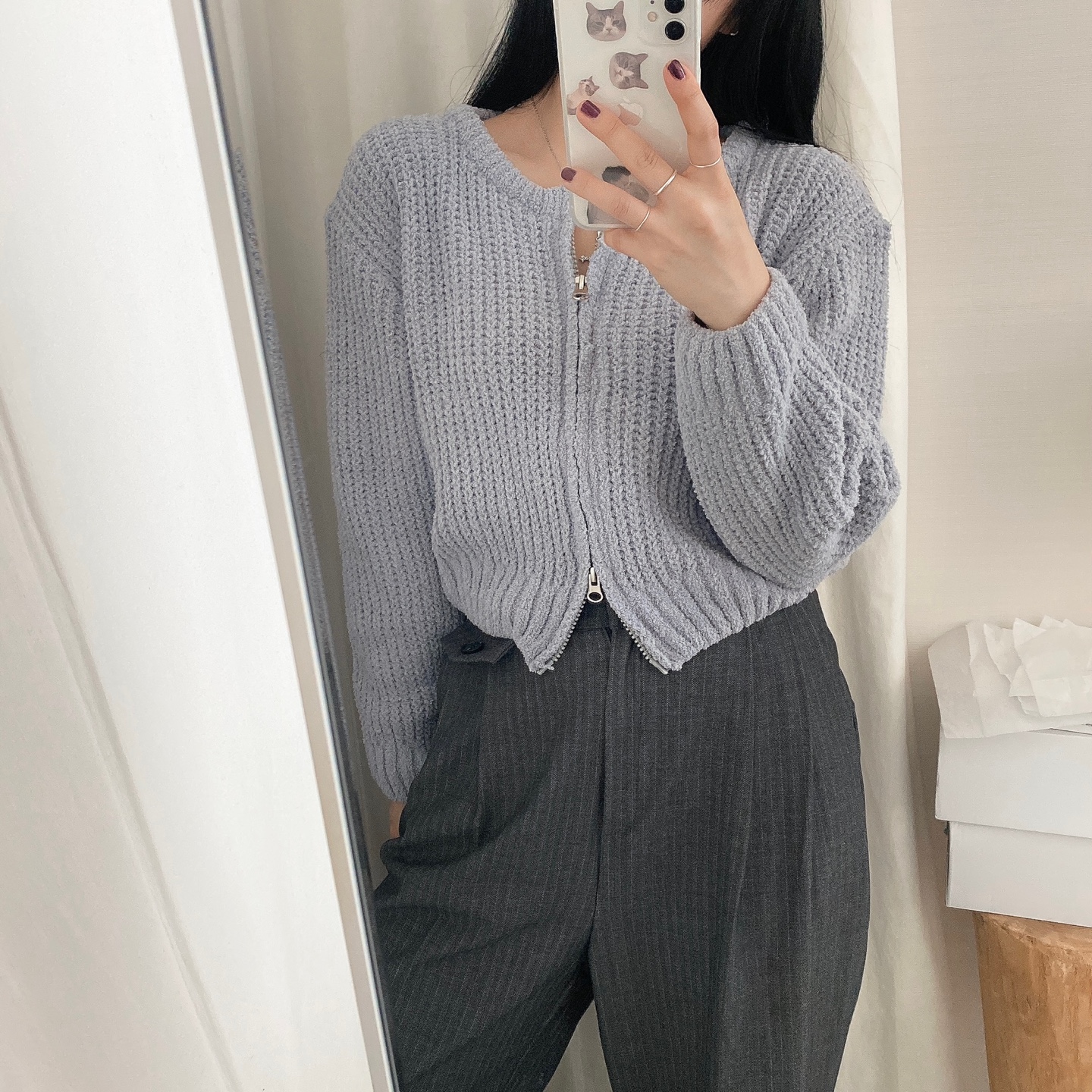 2WAYジップアップクロップドニット | ファッション通販サイト NUGU