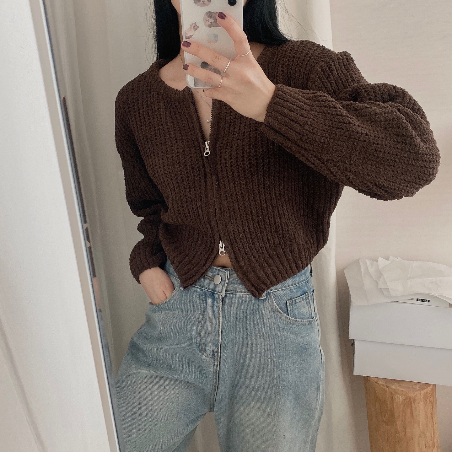 2WAYジップアップクロップドニット | ファッション通販サイト NUGU