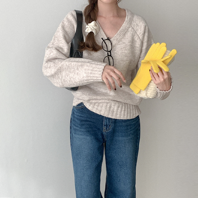 カラーVネックニット | ファッション通販サイト NUGU