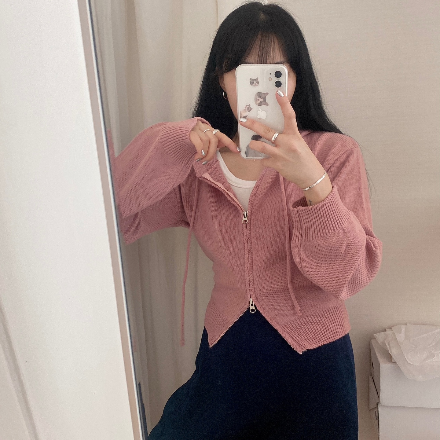 PEARLY GATES 防寒特殊素材　パーカーセーター２点セット　ピンク 2WAYニットパーカー | ファッション通販サイト NUGU