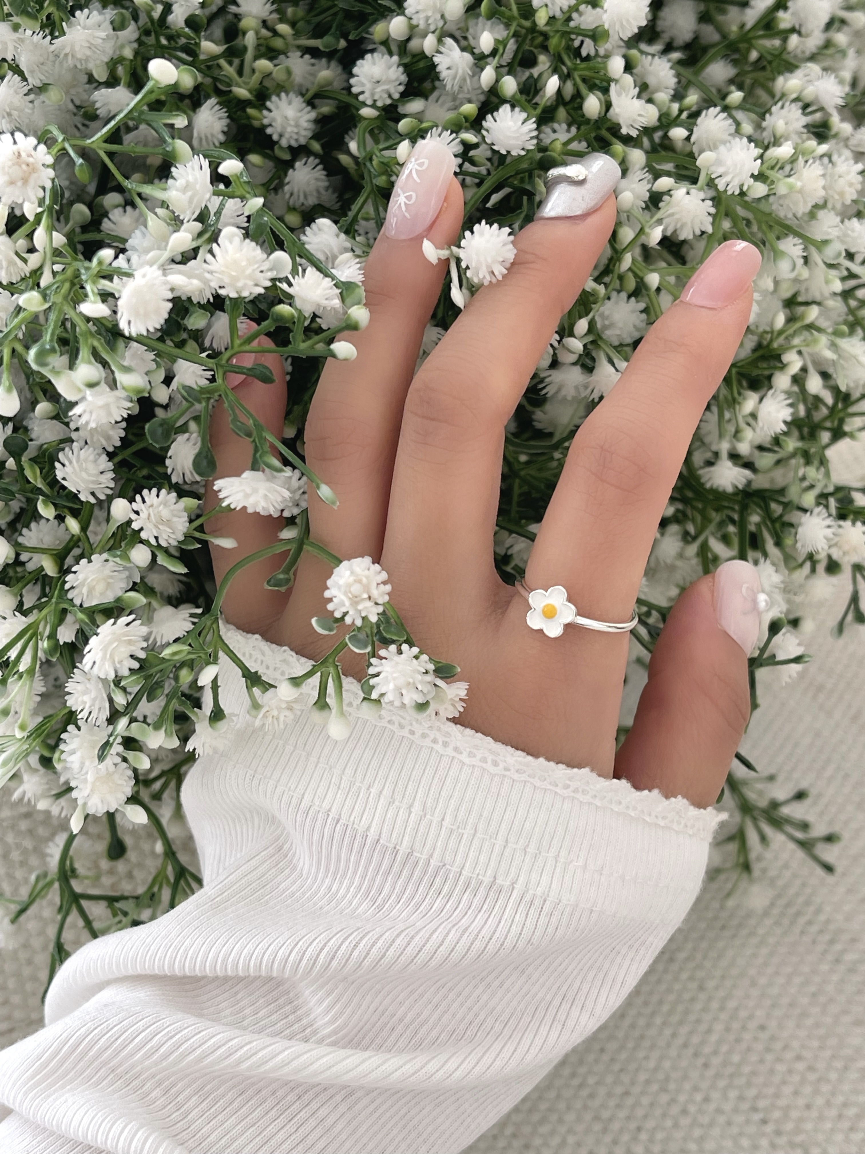 【VASEUL】Crystal Melting Ring リング 指輪 pearl ring 2点セット Fluid & Twins pearl クリスタルパール