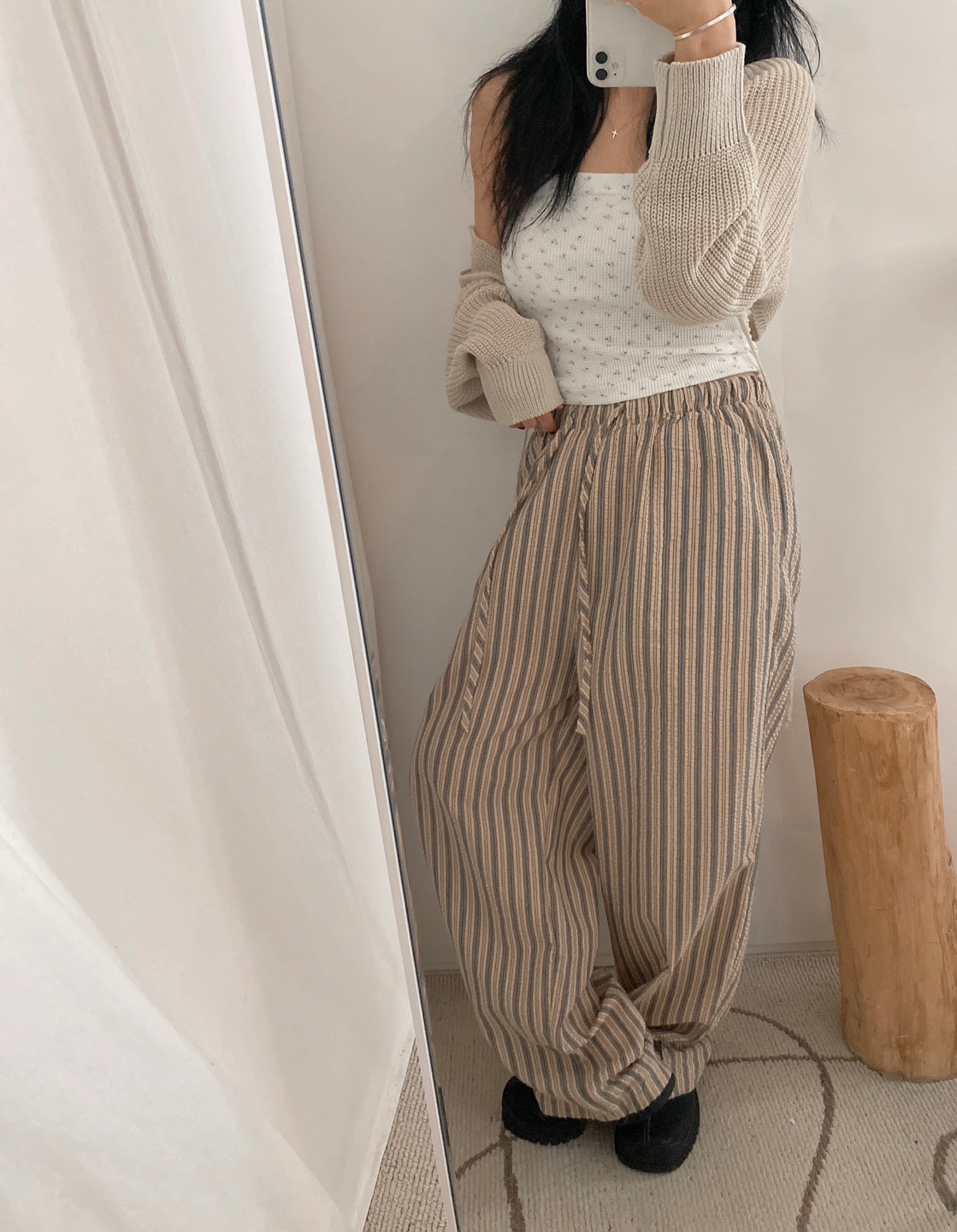 ストライプシアサッカーゴムロングパンツ | ファッション通販サイト NUGU