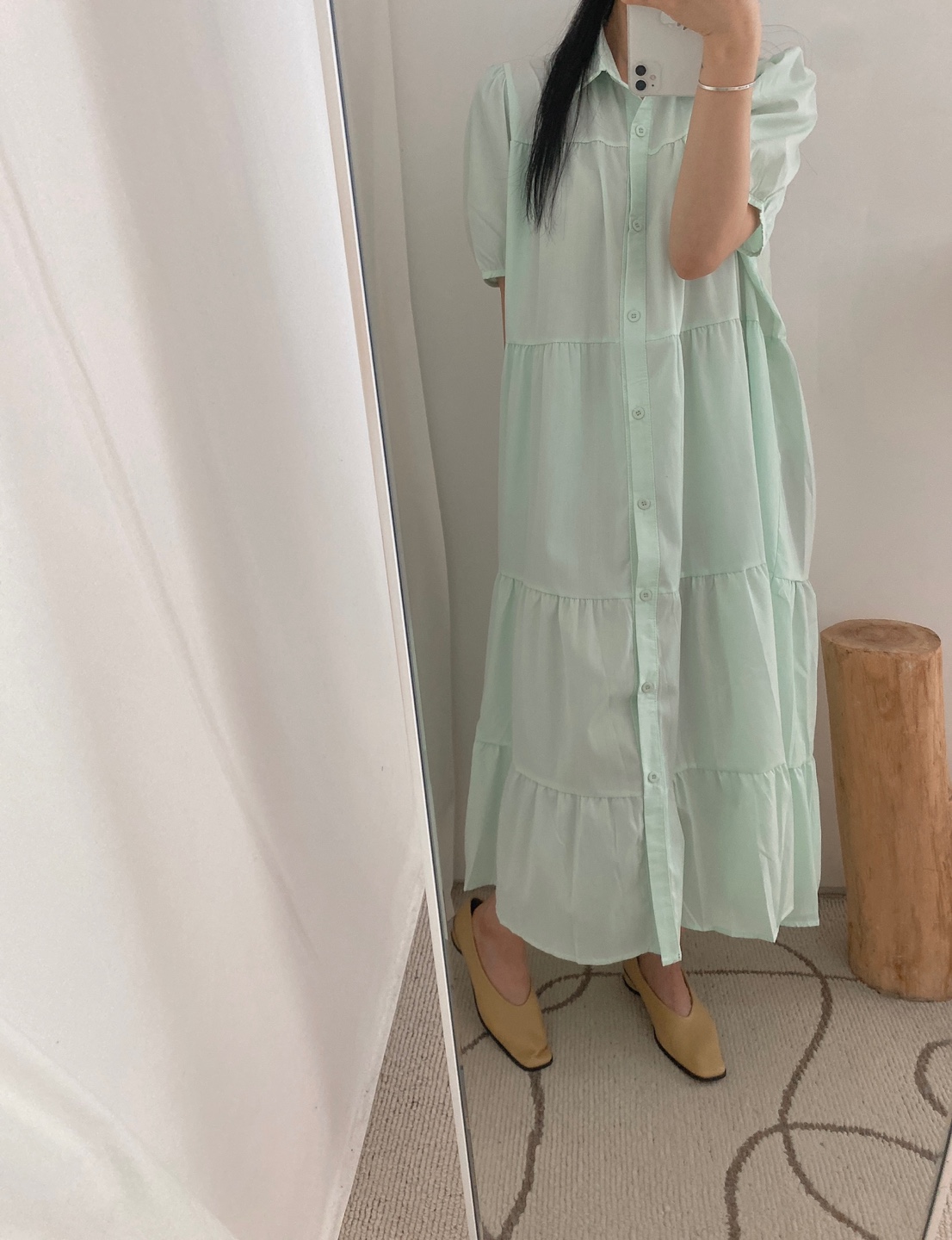 定価8万円✨リネン100% コットン 新品タグ付き ティアード　ロングワンピース 22SS新作】Merlette マーレット ESSAOURIA コットンティアード