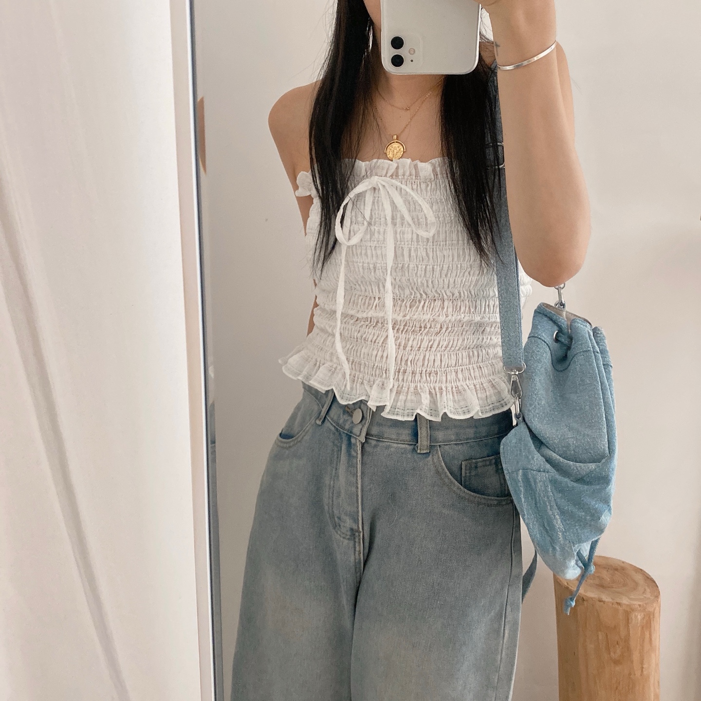 【GABRIELA HEARST】オフショルダー シャーリング入り ショルダーバッグ シャーリング ギャザー 肩掛け クシュクシュ