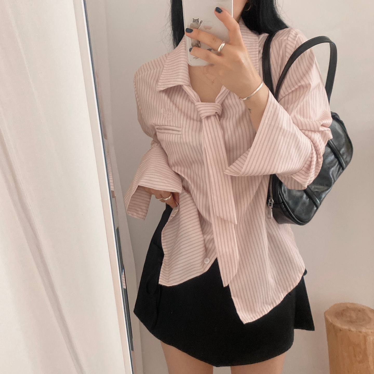 ピンクタイy2kストライプシャツ | ファッション通販サイト NUGU