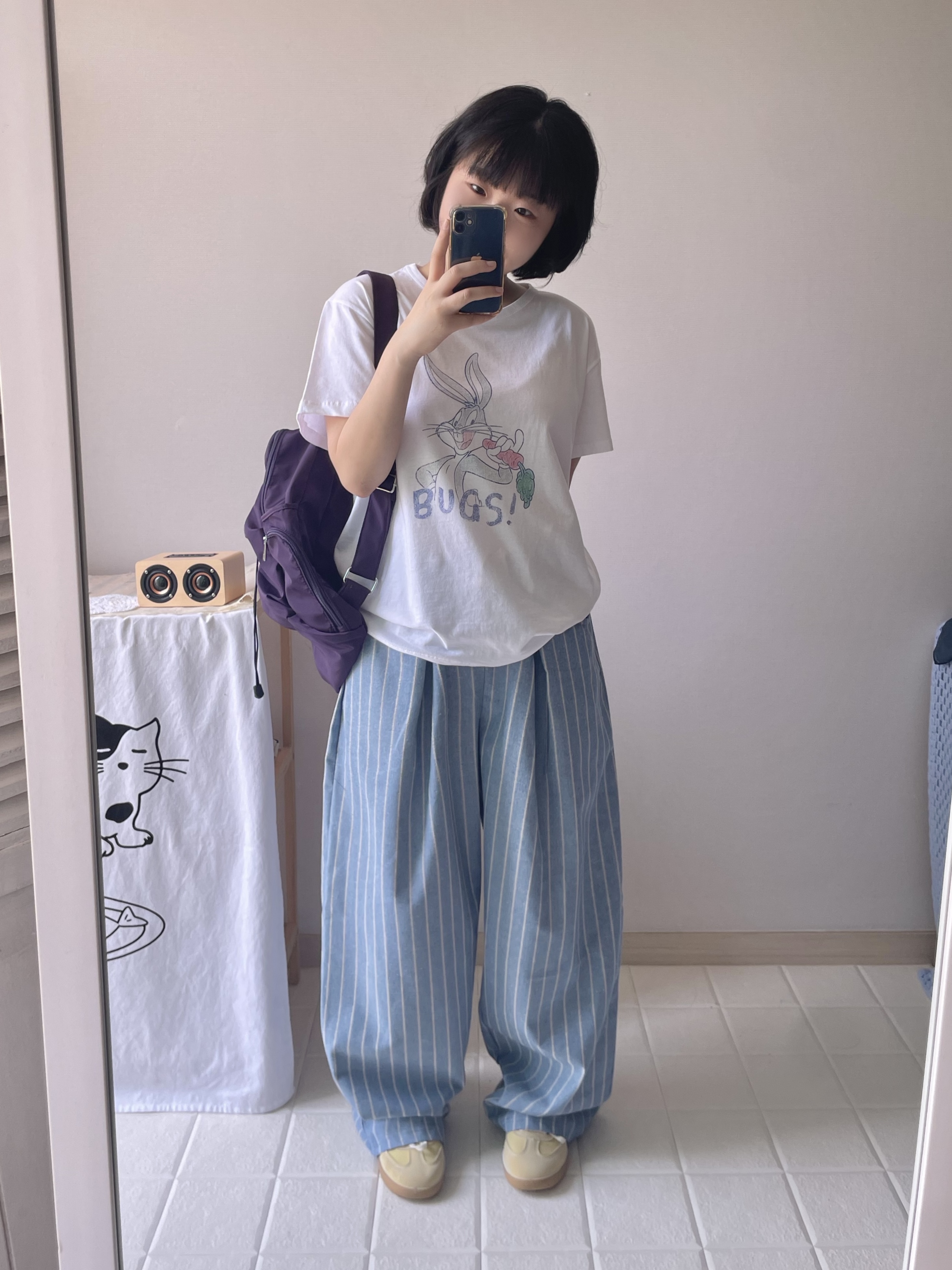 ストライプデニムパンツ＿ライトデニム | ファッション通販