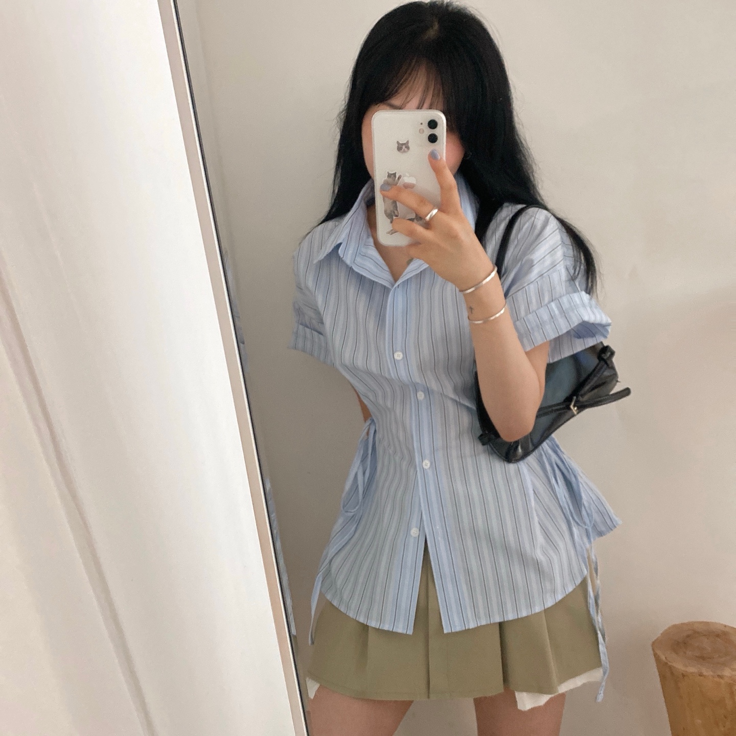 TICCA◆半袖シャツ/FREE/コットン/NVY/ストライプ/TBBS-003// TICCA(ティッカ) / 半袖シャツ/FREE/コットン/NVY/ストライプ