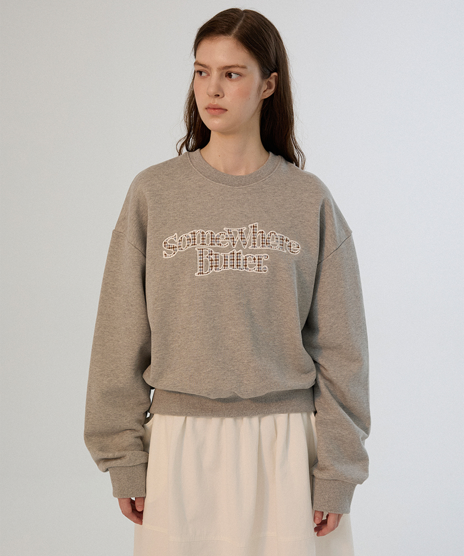 Check wave logo sweatshirt - Grey
