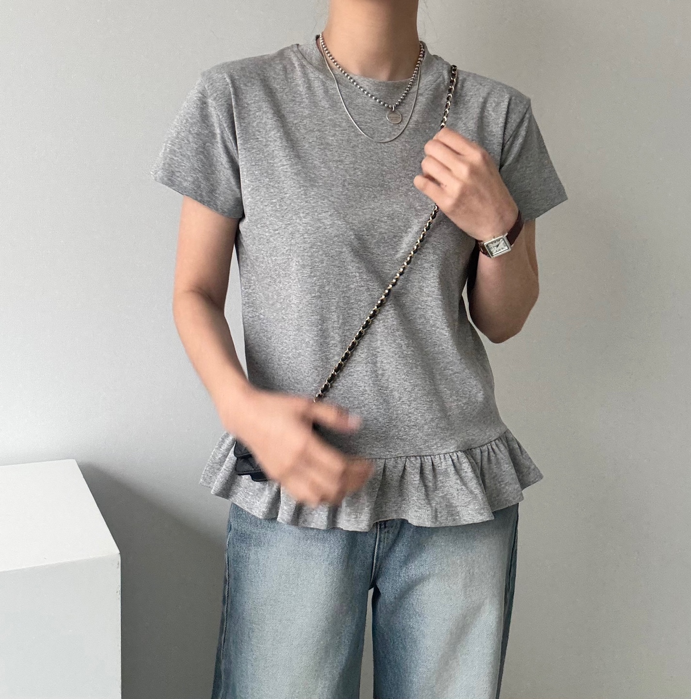 [3col]フリルレイヤード半袖Tシャツ