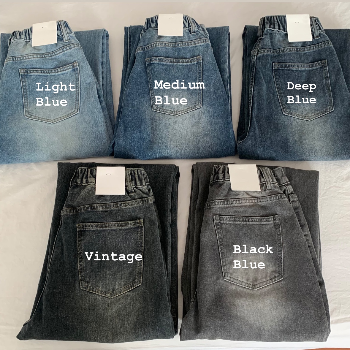 選べる着丈]ヴィンテージウォッシュハイウエストワイドデニムパンツ