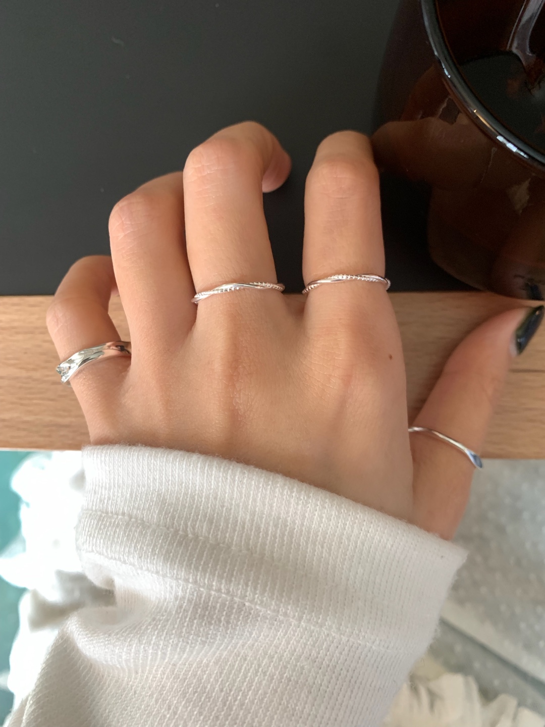 (silver925) Layered vintage twist ring