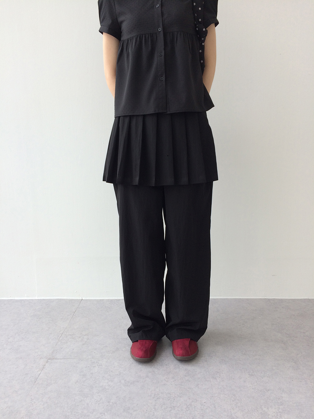 FANCY CLUB スカートレイヤードパンツ A'GEM/9 × .kom 『 FANCY CLUB/ファンシークラブ』 UNBALANCE