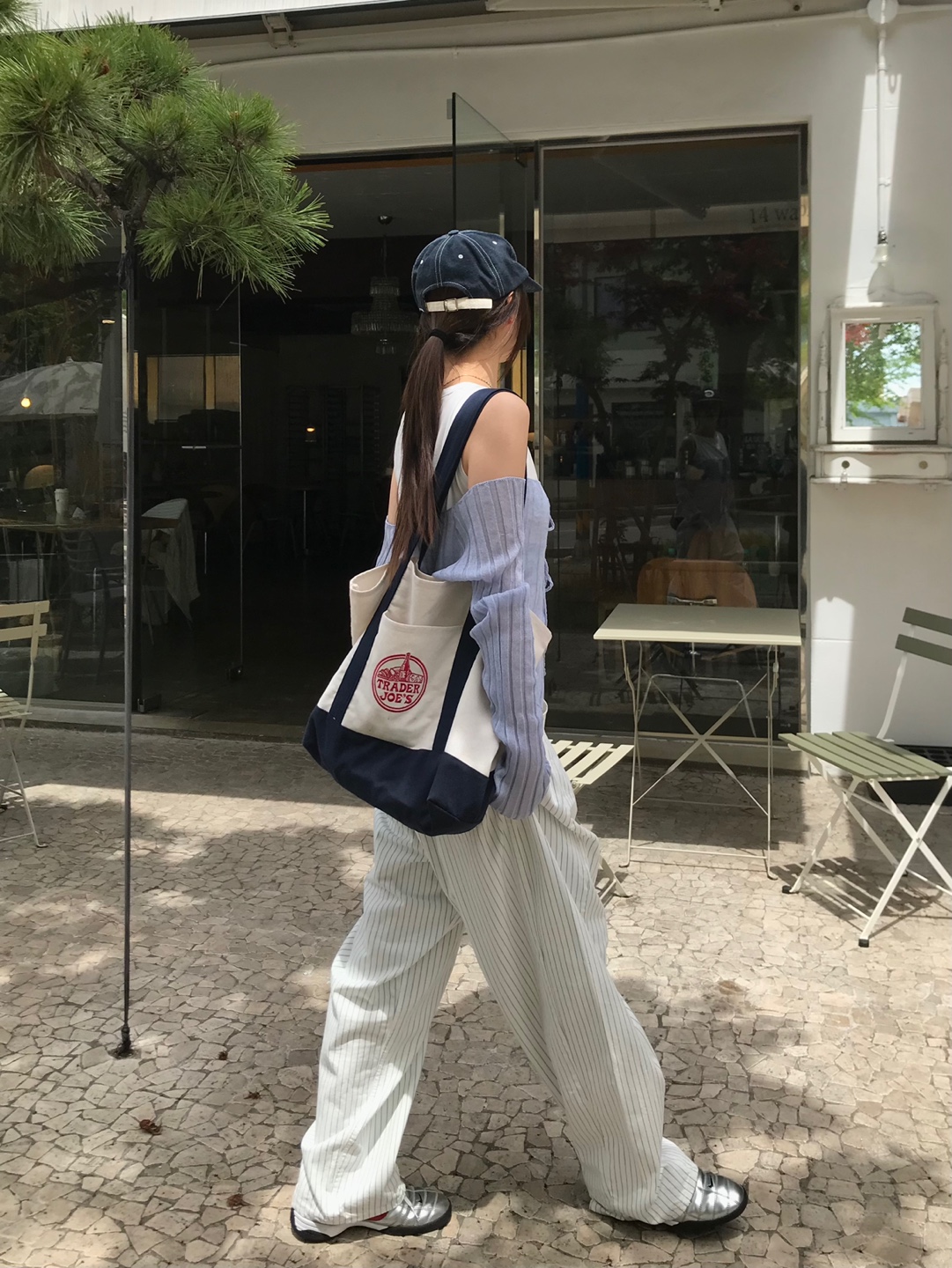 stripe patch wide pants | ファッション通販サイト NUGU
