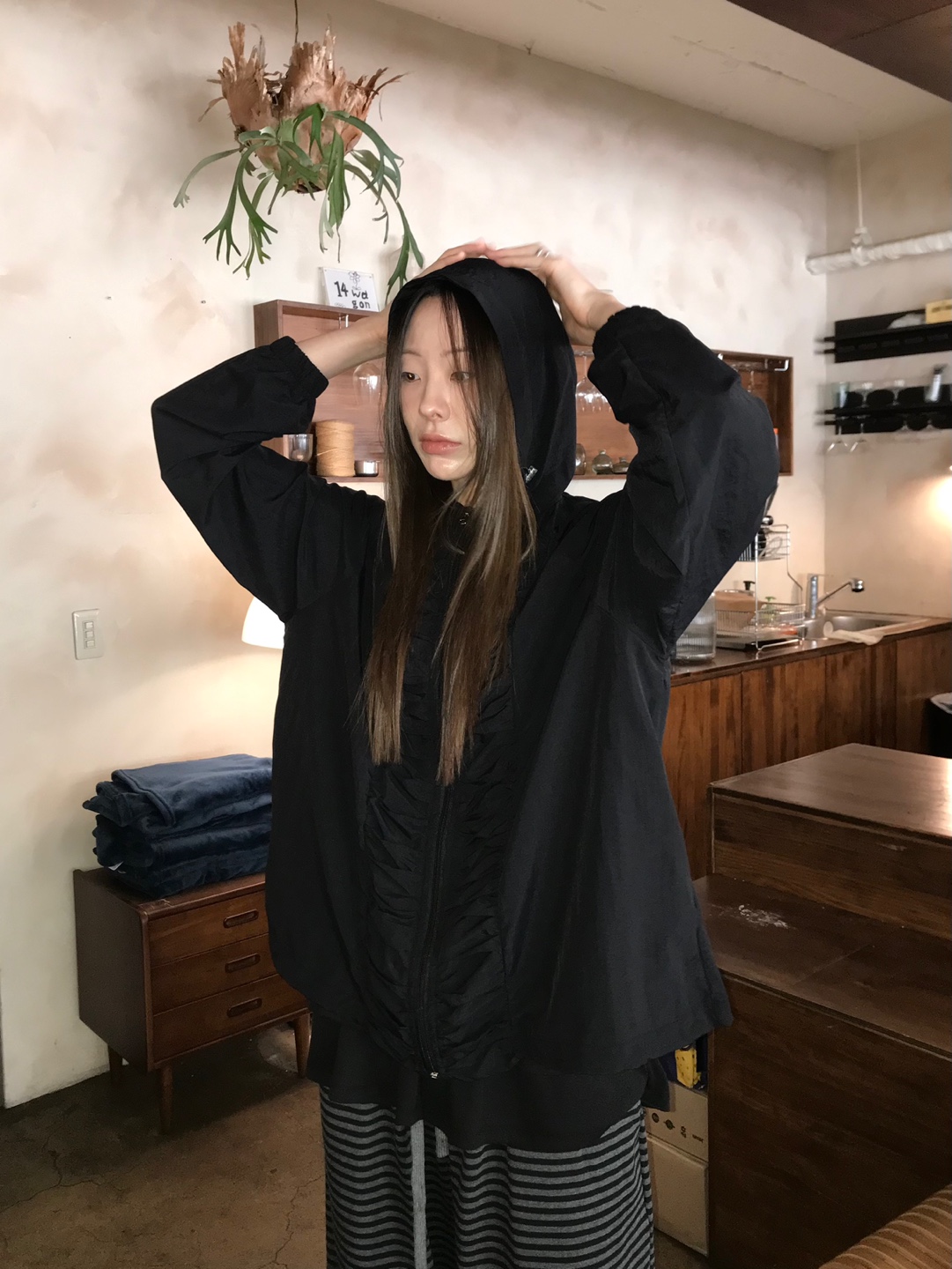 shirring wind jacket