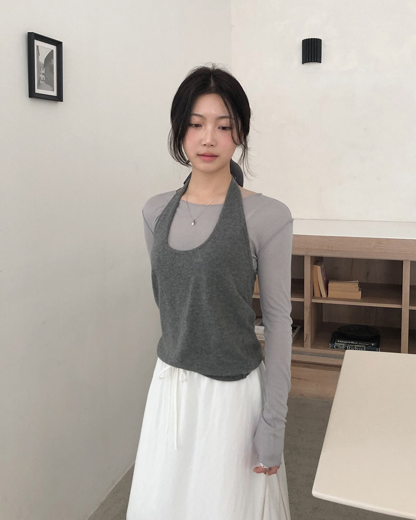 SLOWMADE.ホルターネックニットビスチェ | ファッション通販