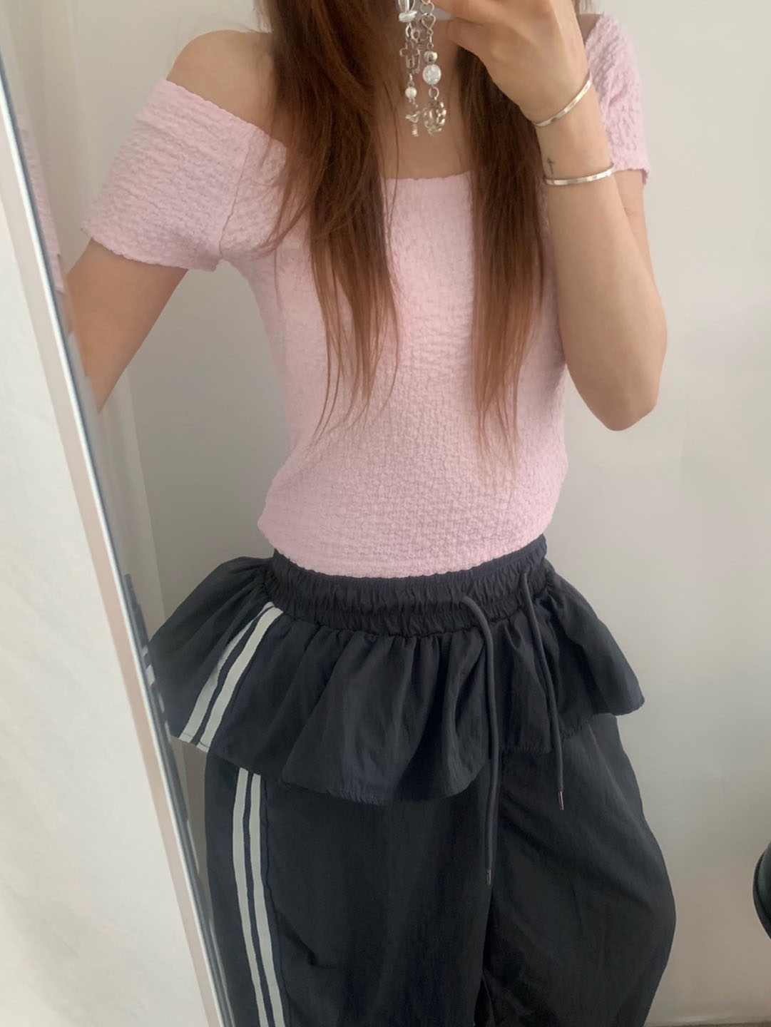 フリルミニレイヤードナイロンスカートジョガーパンツ | ファッション