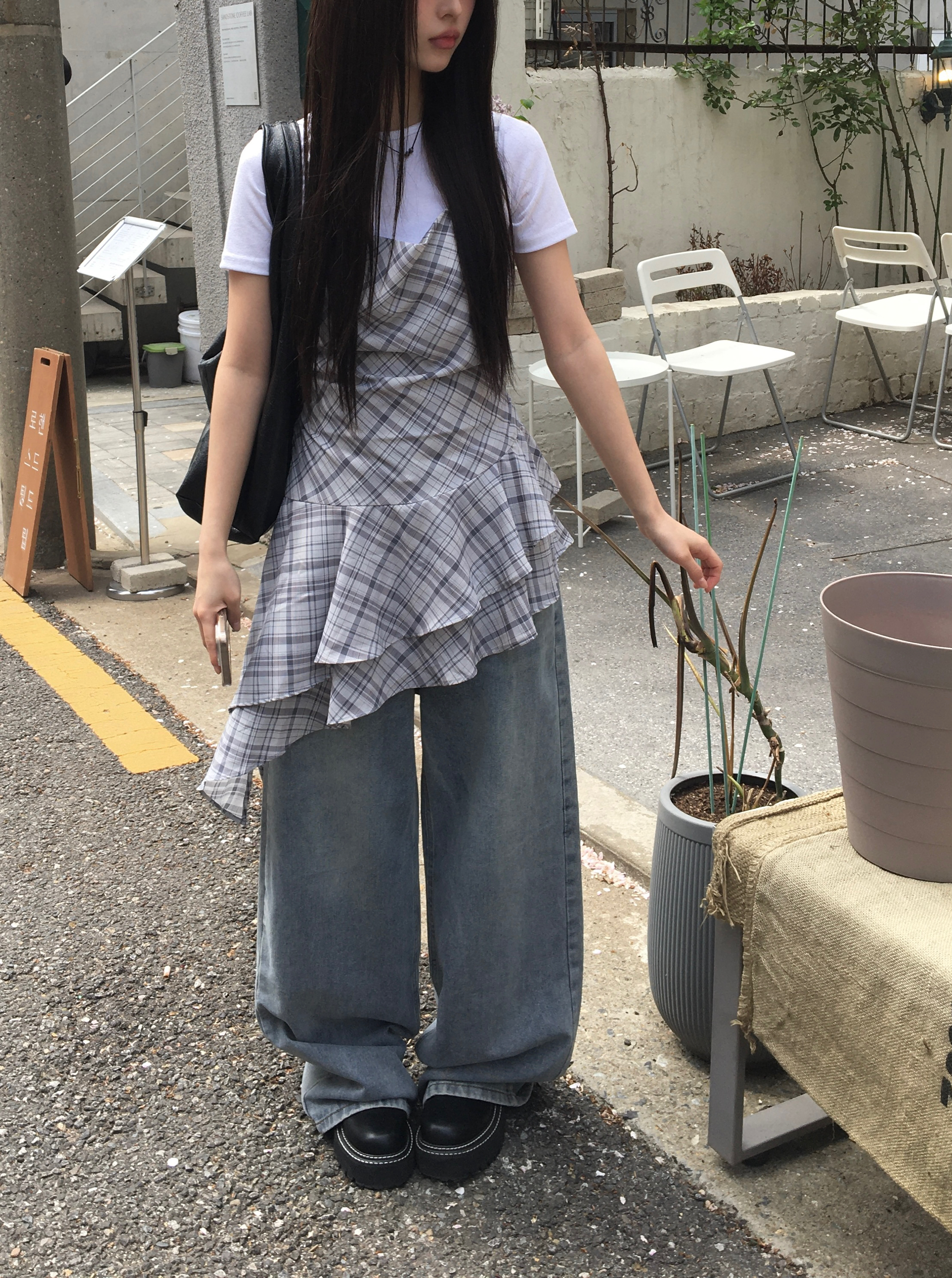 【ころん】バーバリーブルーレーベル ノバチェックリボン ティアード キャミ ころん】バーバリーブルーレーベル ノバチェックリボン