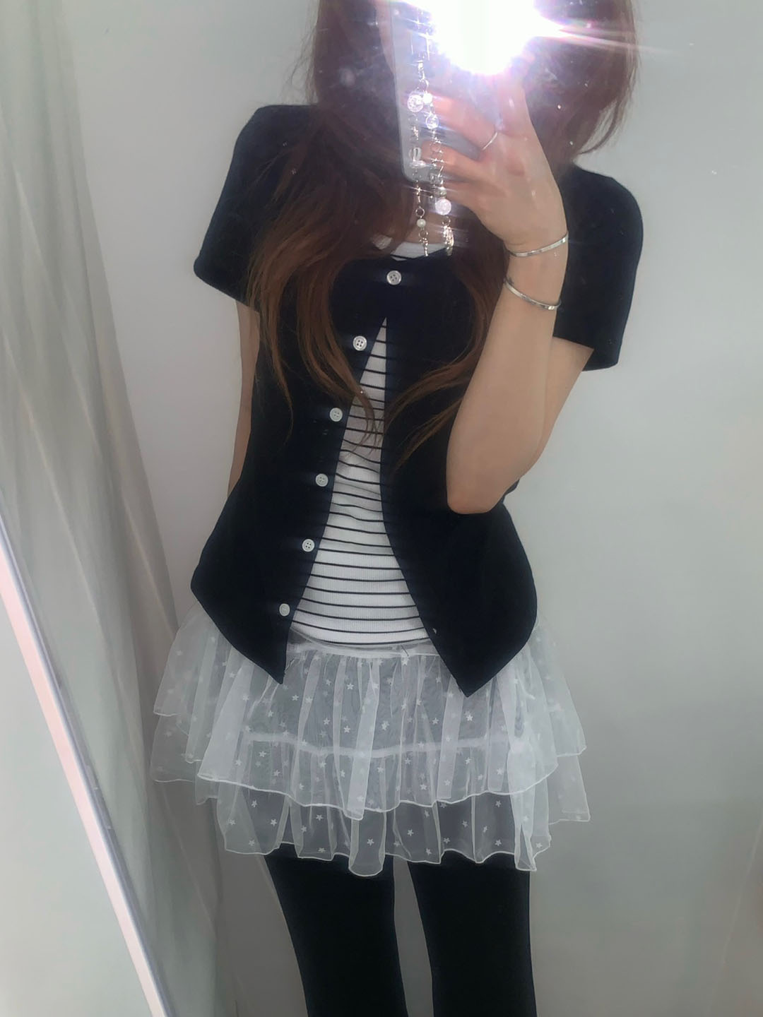 シフォンスターティアードフリルミニスカート | ファッション