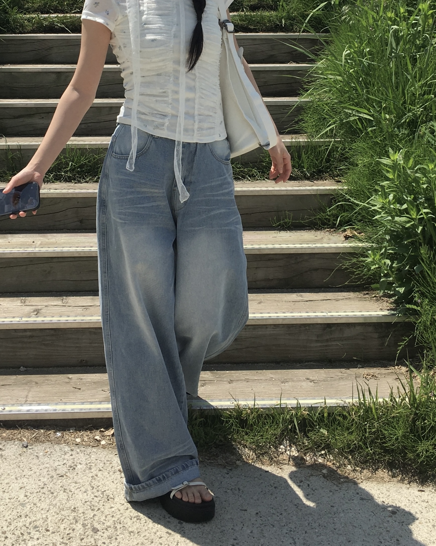 TWWデニム washed blue S/L