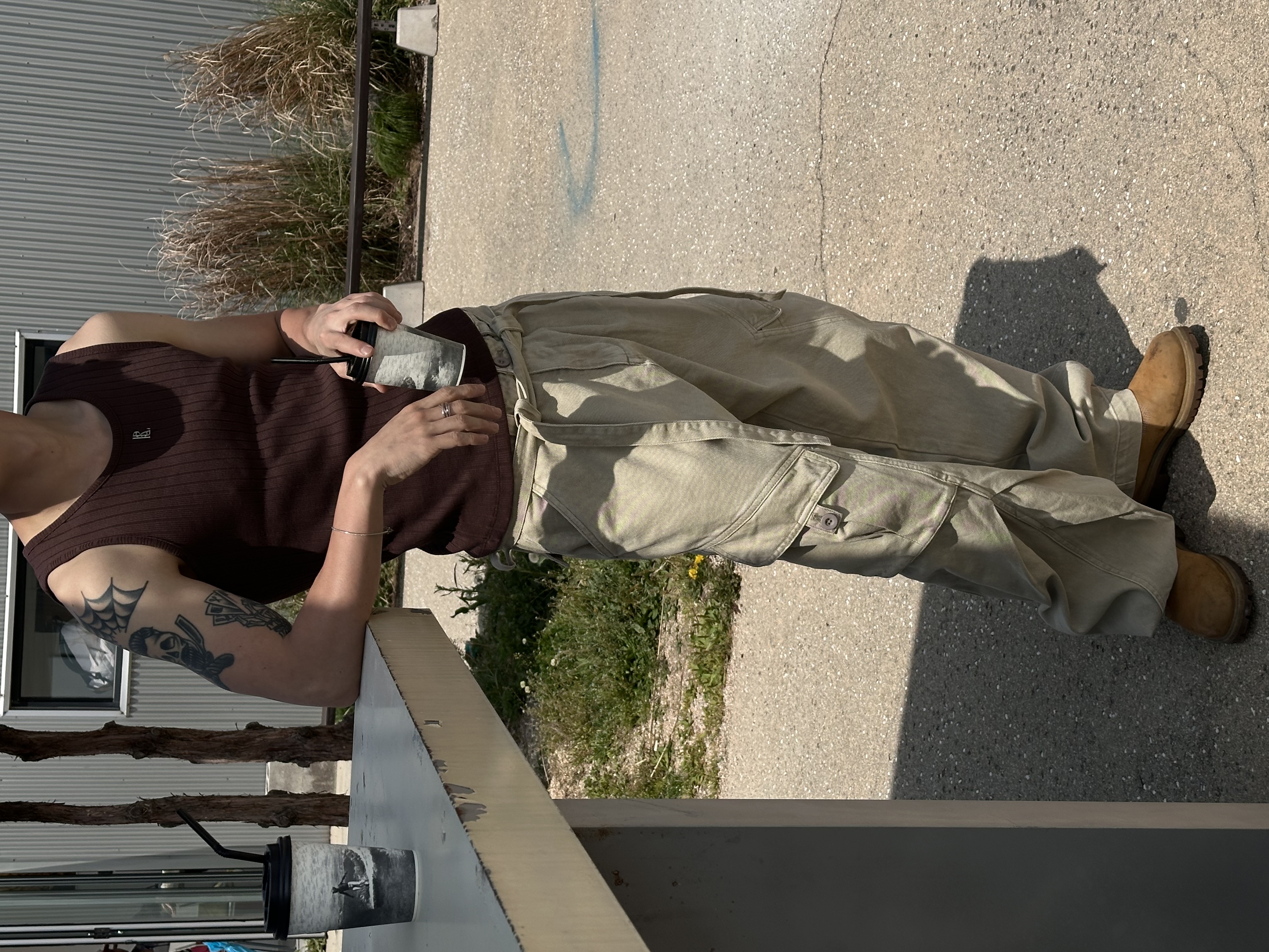 ＜H＞CARGO PANTS/パンツ Unisex] Desert belt washing cargo pants(3color