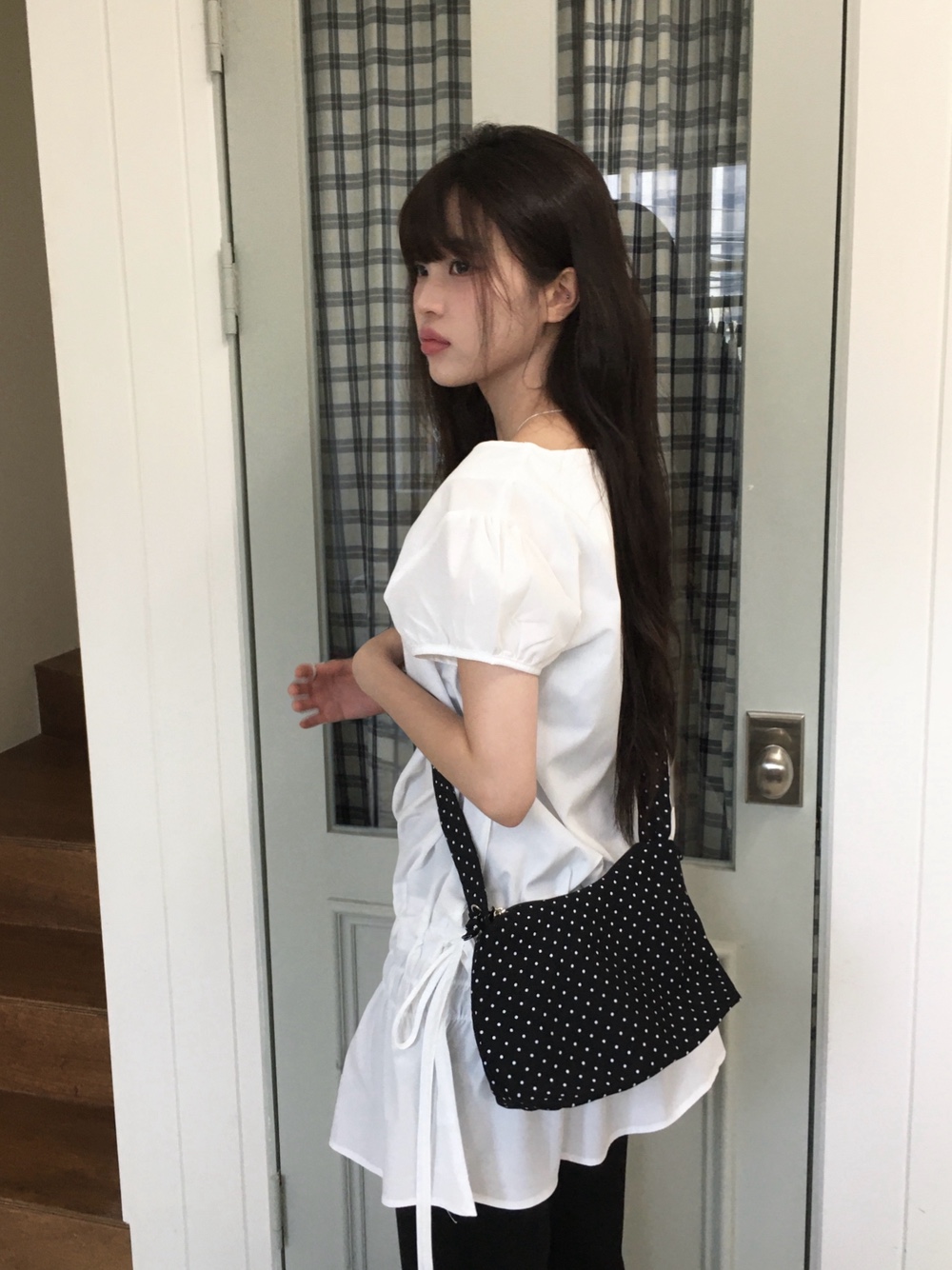 シャーリングゴムパフ半袖ミニワンピース | ファッション通販