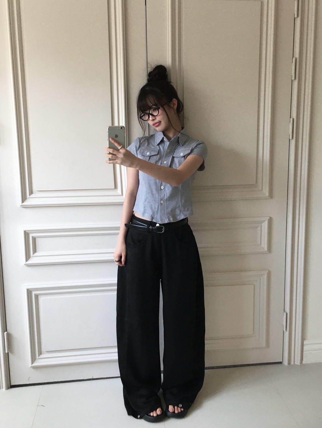 サマーとろみサイドタック裾ボタンワイドパンツ | ファッション