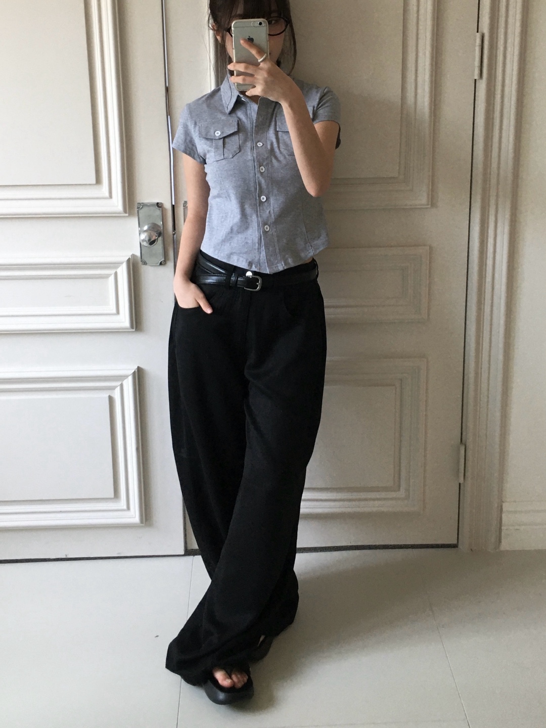 パンツ BAMIKI 岸本セシルさん着用】リラックスタックワイドパンツ | N