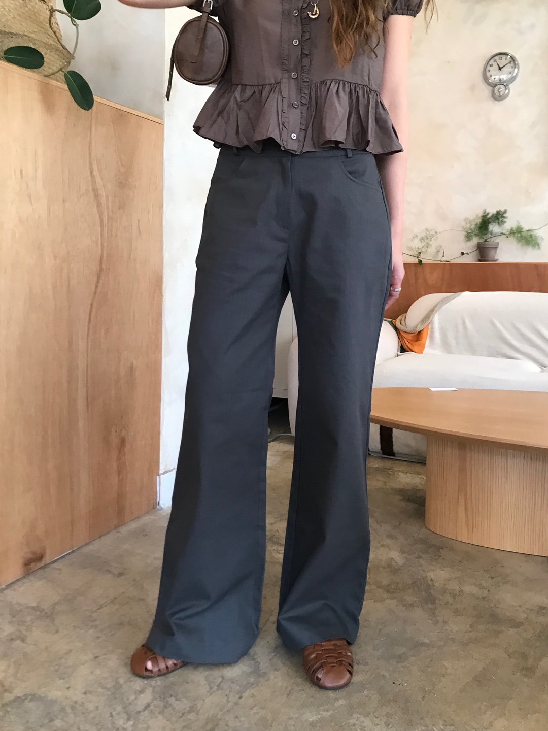 twill boots-cut pants | ファッション通販サイト NUGU