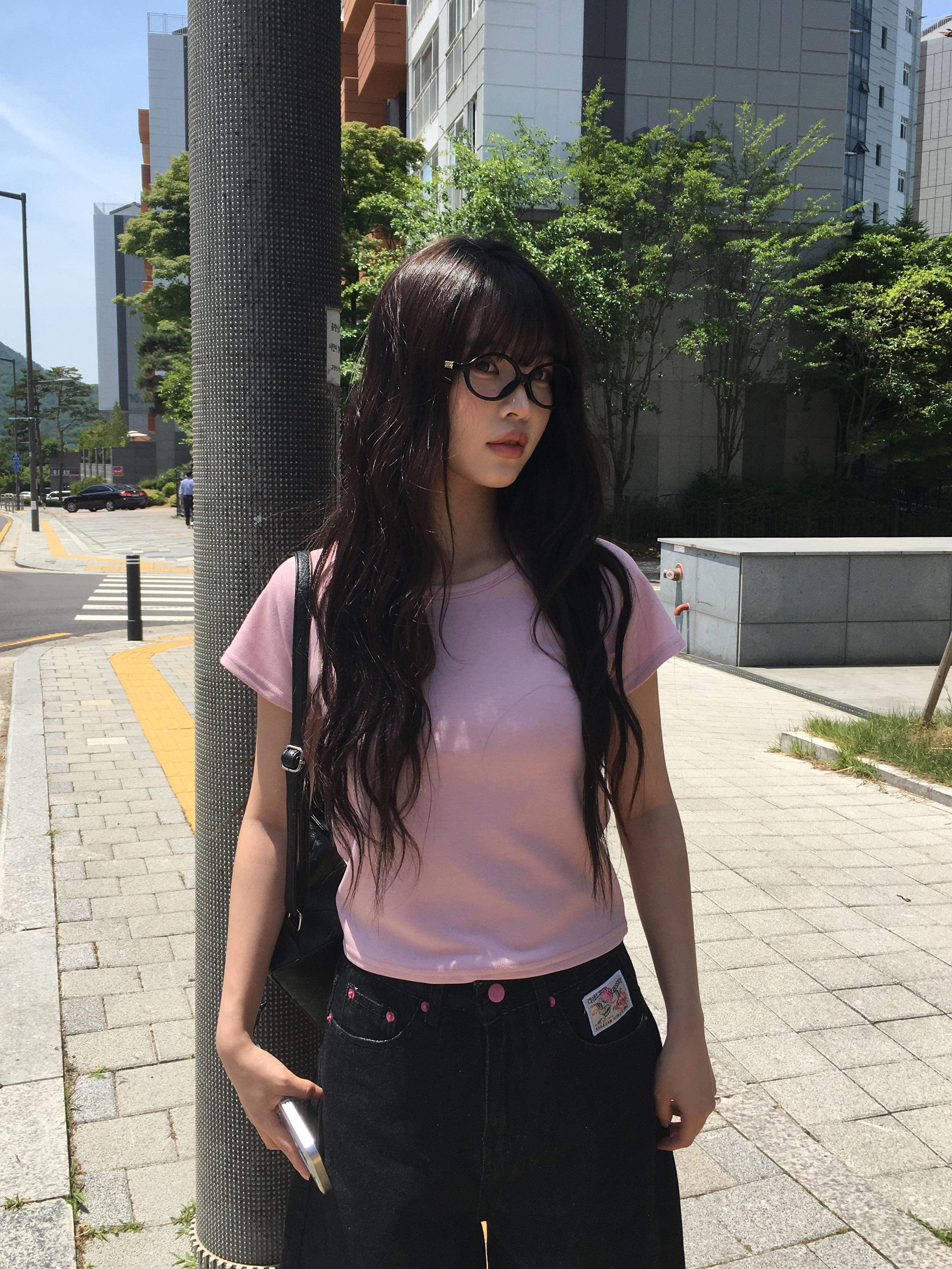 ベーシッククロップドラグラン半袖Tシャツ