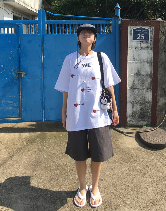 UNISEX)ラブリーオーバーサイズ半袖Tシャツ | ファッション通販サイト NUGU
