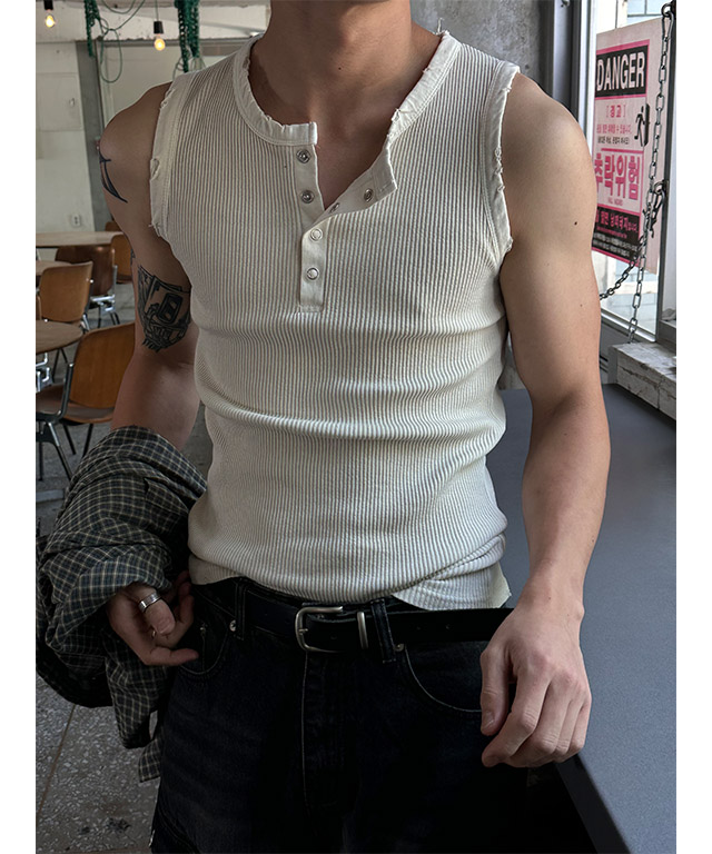 [S/S] Pigment golgi henry neck sleeveless(4color)