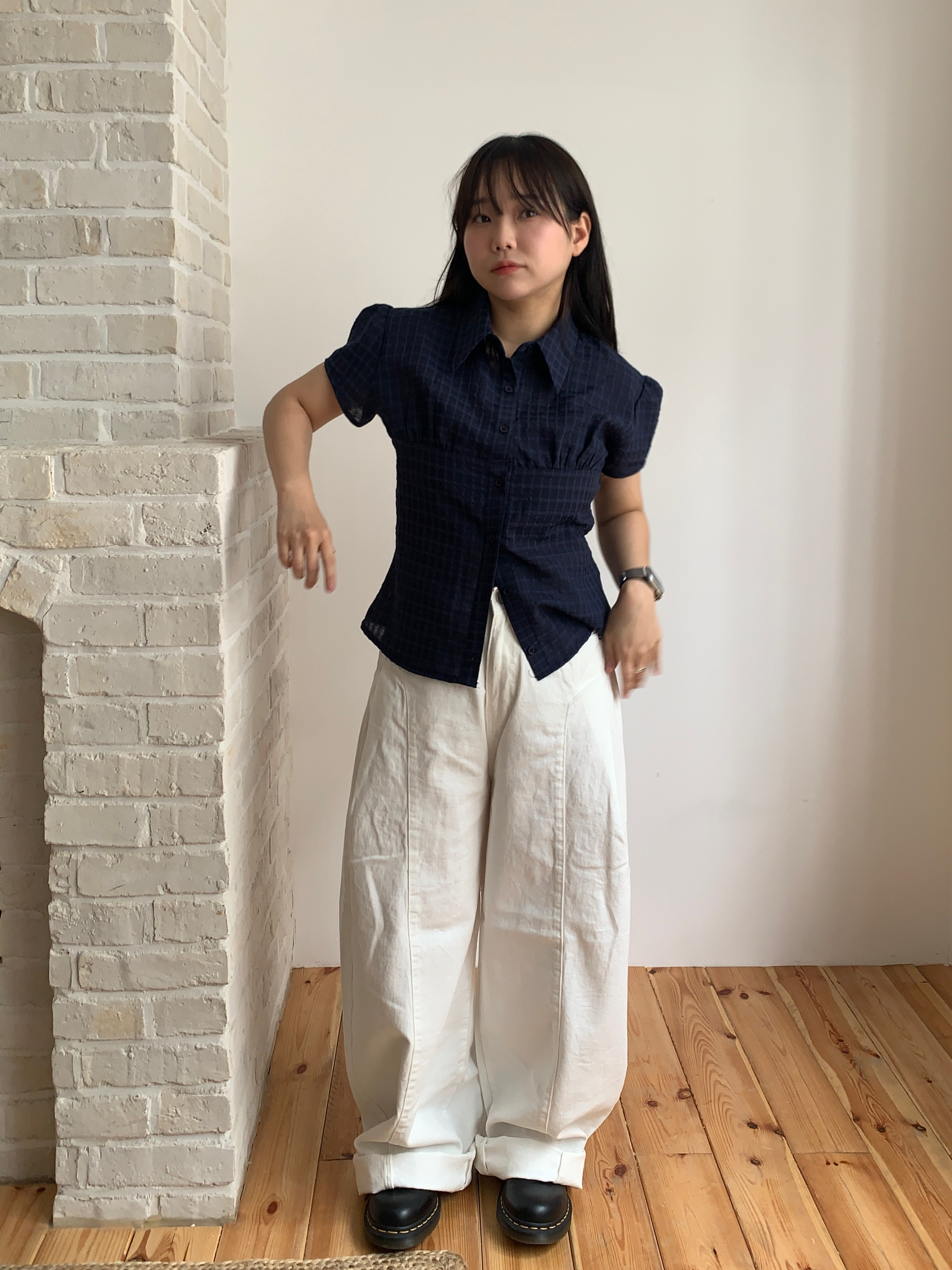 シースルーチェックブラウス | ファッション通販サイト NUGU
