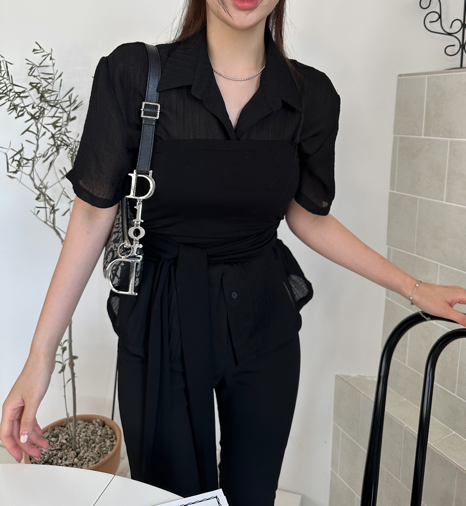 【エスパンサルバーグ】黒トップス サマースパンビスチェラップタンクトップ | ファッション通販サイト NUGU