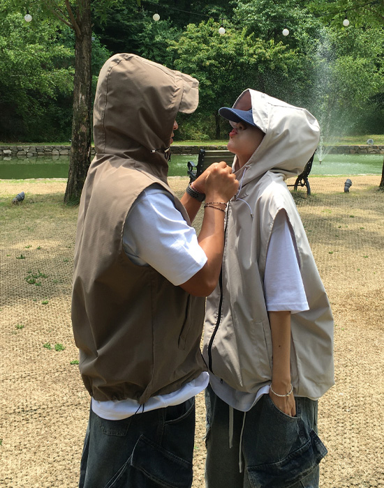 【くぅ】NON NO ベージュ フード付きベスト ベージュ フード付き ベスト｜Yahoo!フリマ（旧PayPayフリマ）
