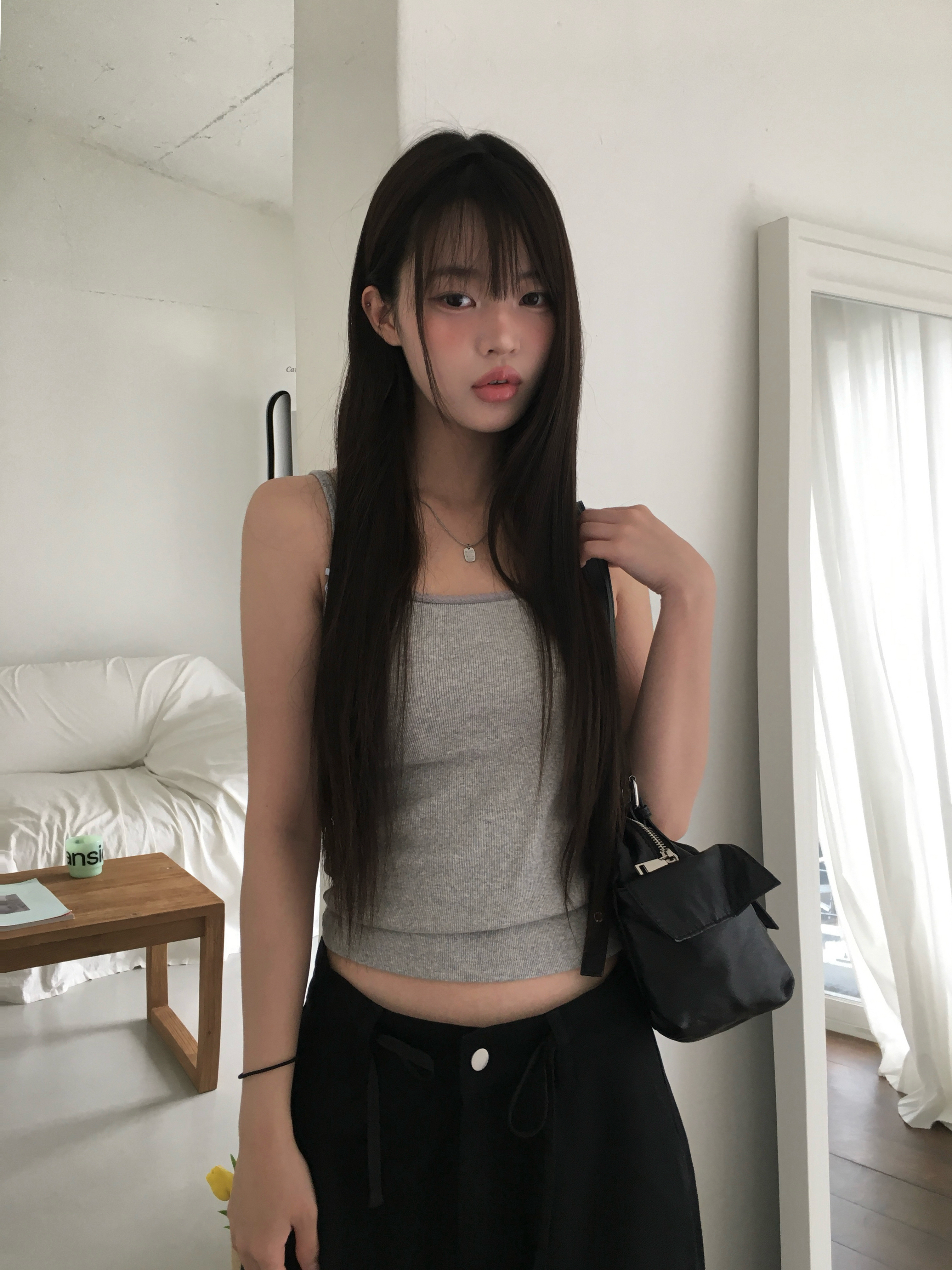 shushu/tong リボンキャミソール　グレー shushu/tong キャミソール shushu/tong リボンキャミソール