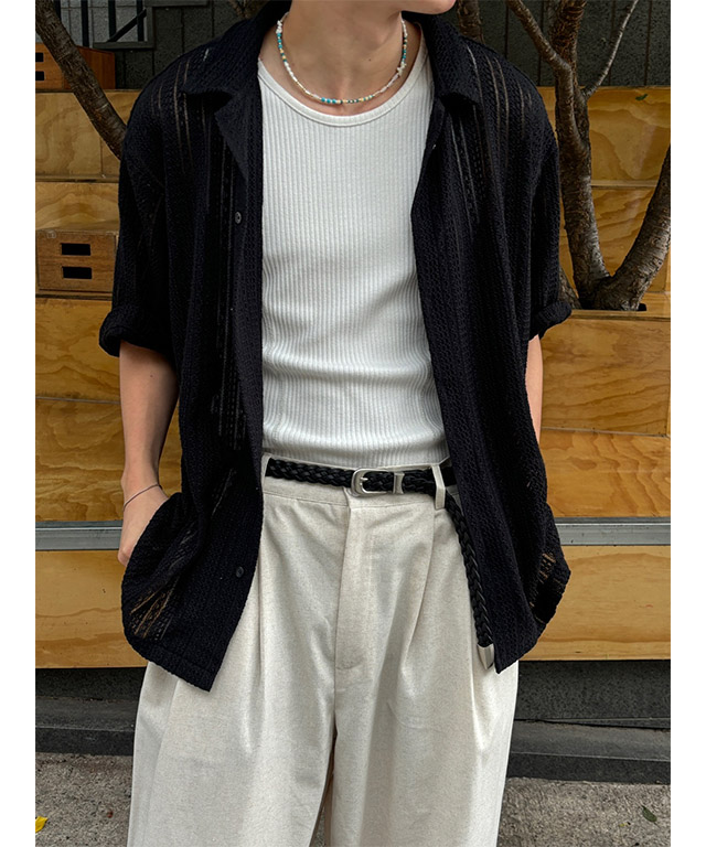 NEWALRIN ♥ Twinkle Shirring See-Through Top /追跡付 S/S] Crochet see through shirts(2color) | ファッション通販