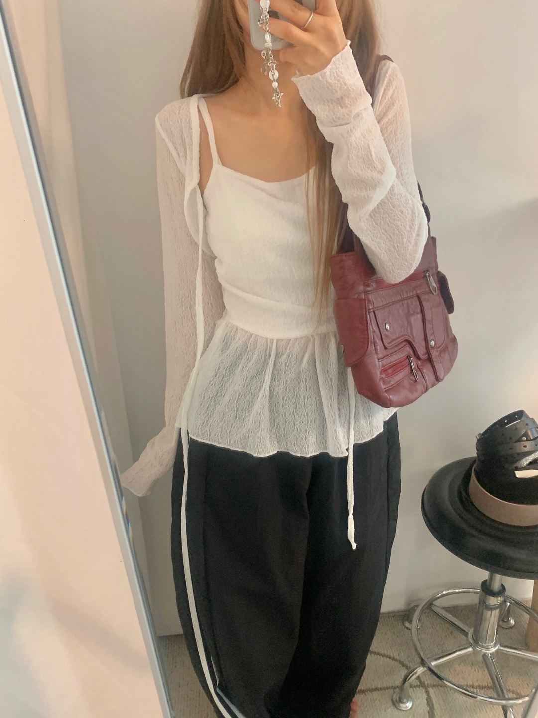 [SET]フリルキャミソール＆シースルーボレロセット