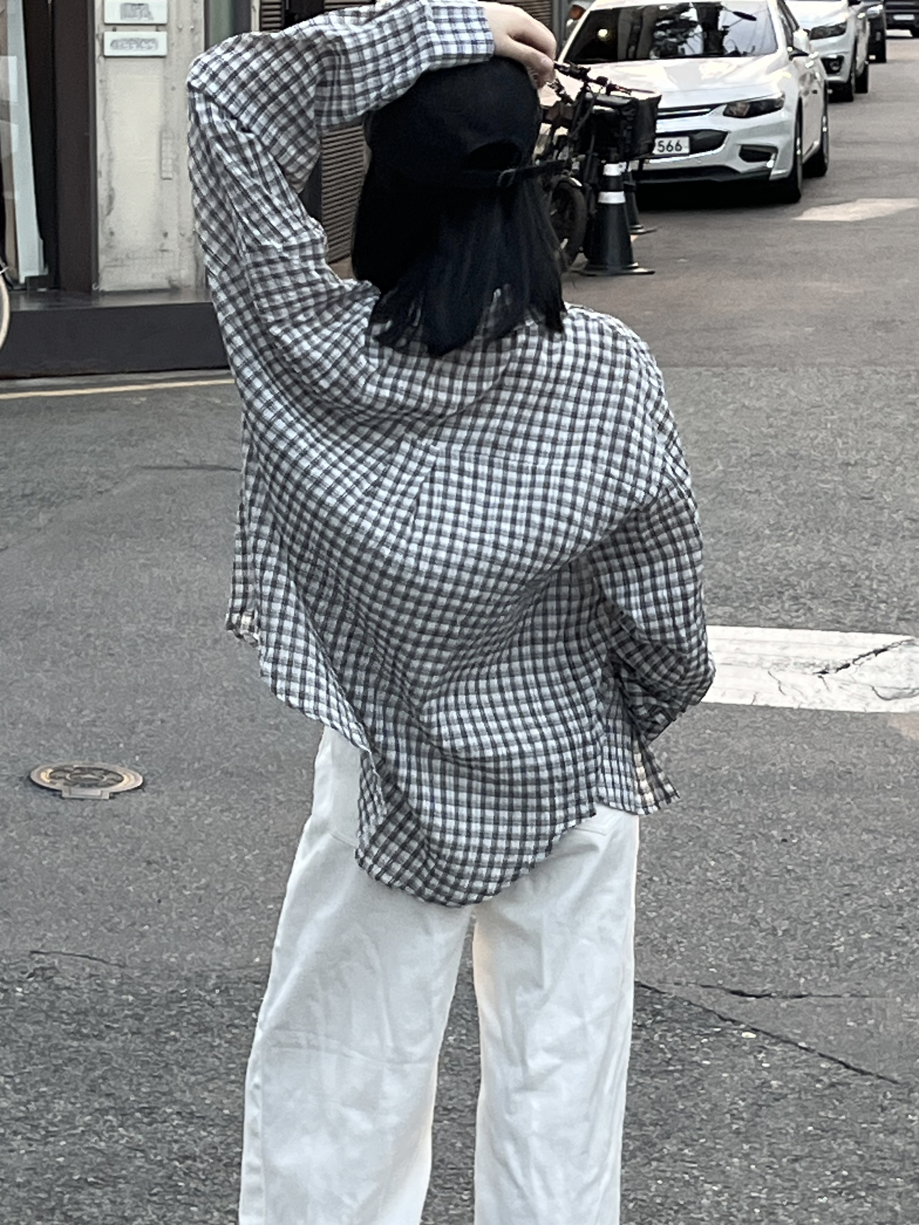 【 aoyama 別注】ANSNAM シルクシアサッカーチェックシャツ シアサッカーチェックシャツ | レディースファッション通販 - DHOLIC