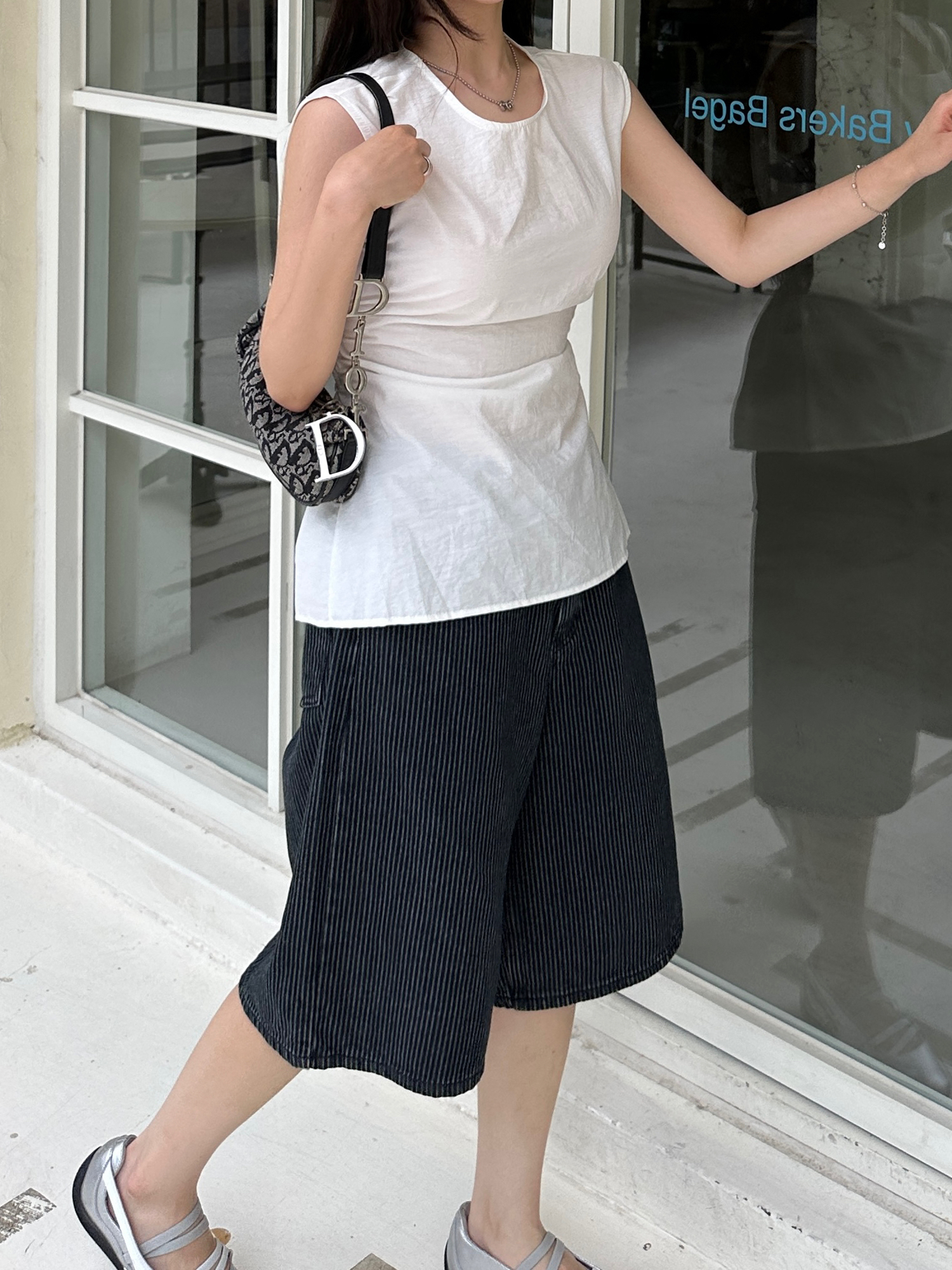 【新品未使用】fumika uchida ピンストライプハーフパンツ 新品未使用】fumika uchida ピンストライプハーフパンツ 新品未