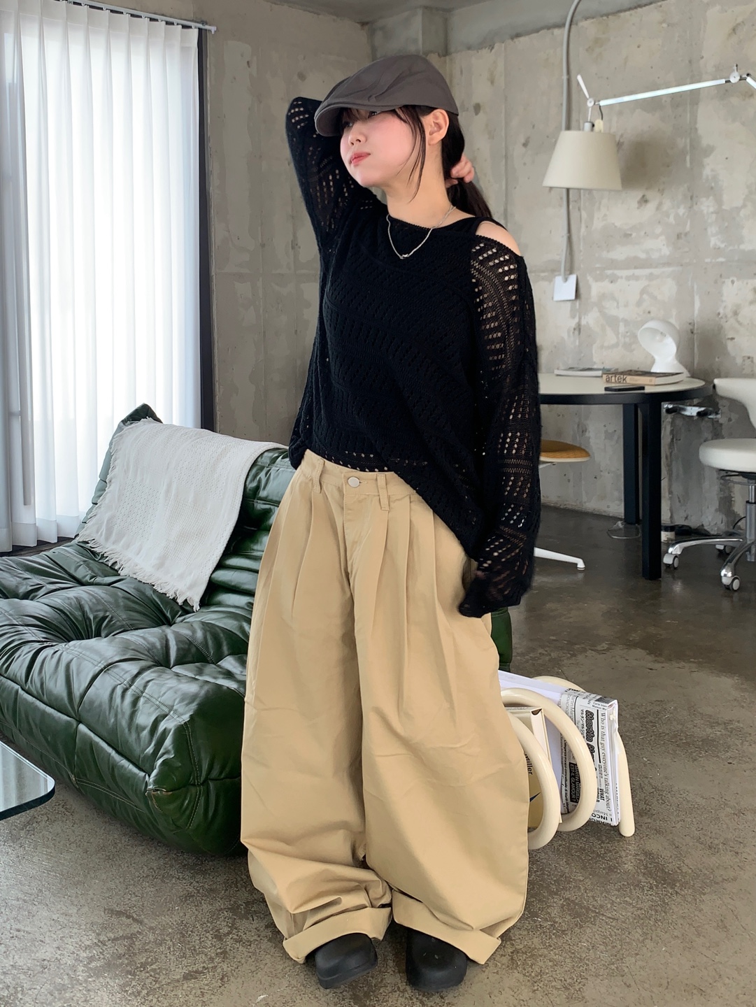 チャック ストリート おしゃれ チノパンツ 9748 セール】ワンタックワイドチノパンツ（チノパンツ）｜CIAOPANIC