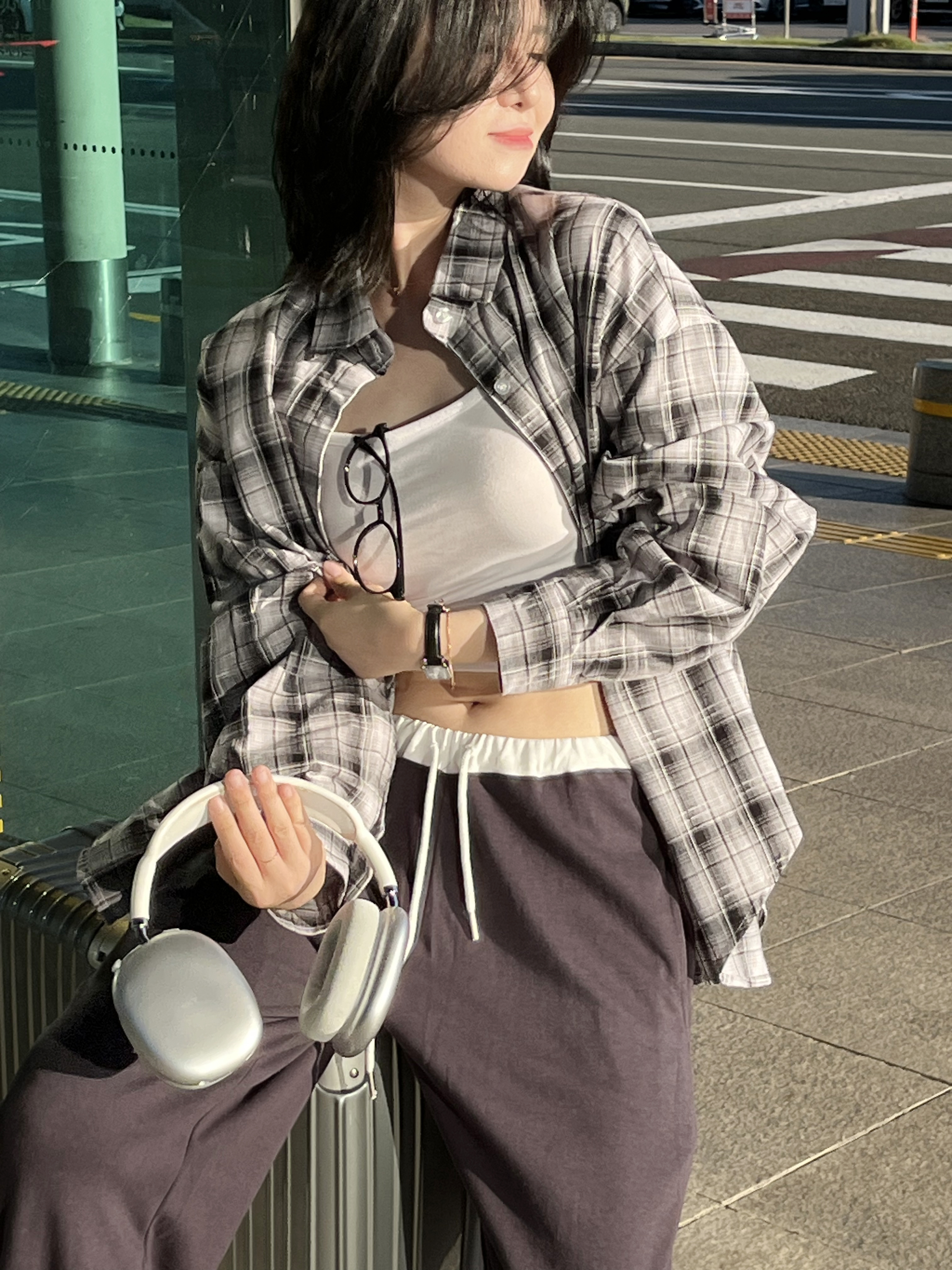 woman]ルーズリネンチェックシャツ | ファッション通販サイト NUGU