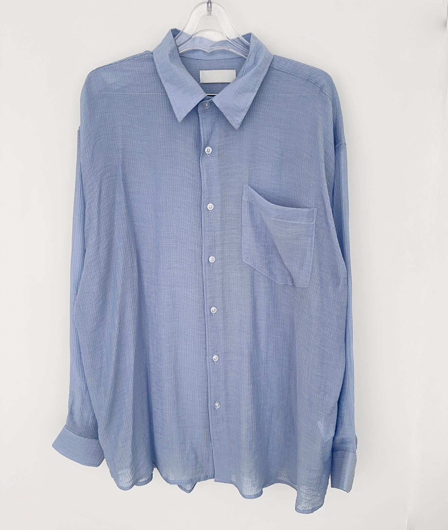 シースルーストライプオーバーサイズシャツ | ファッション通販サイト NUGU