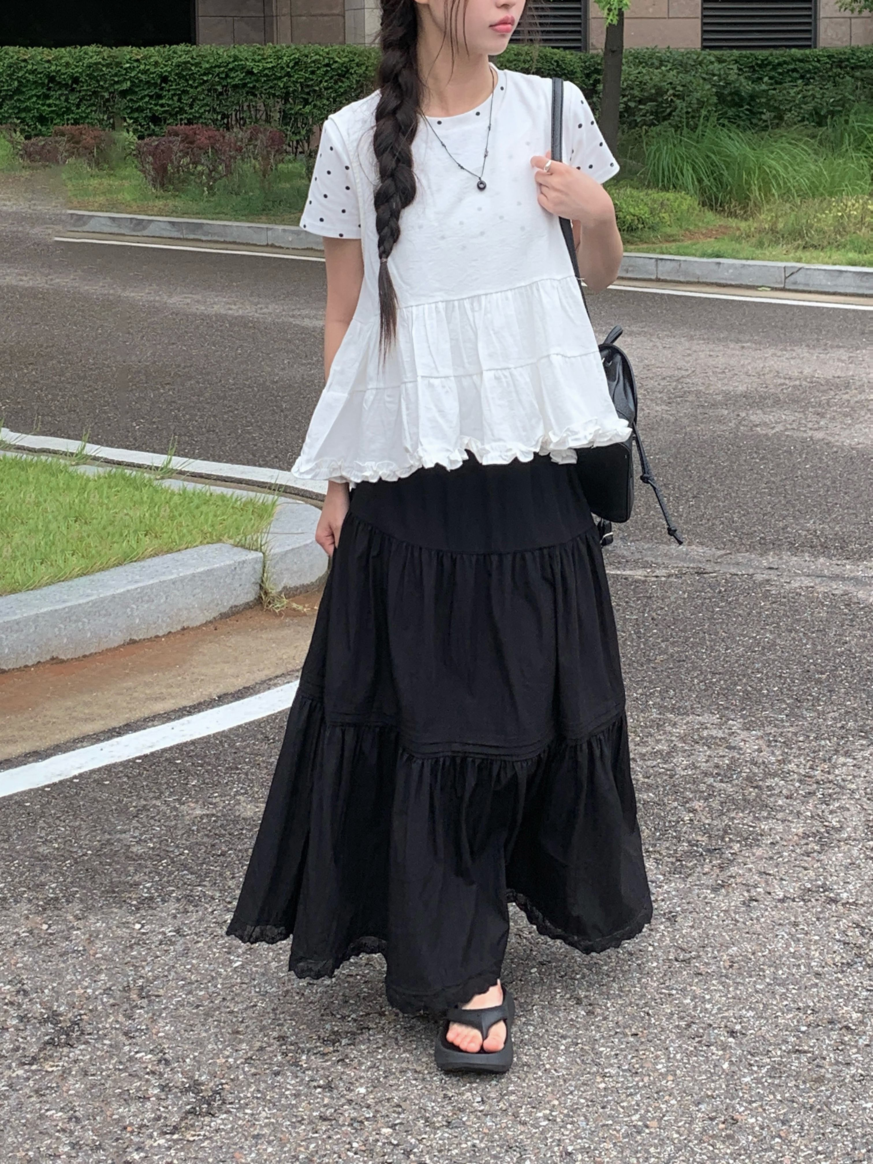 yoused 90s  Harbour border ロング丈 マキシスリットデニムロングスカート | ファッション通販サイト NUGU