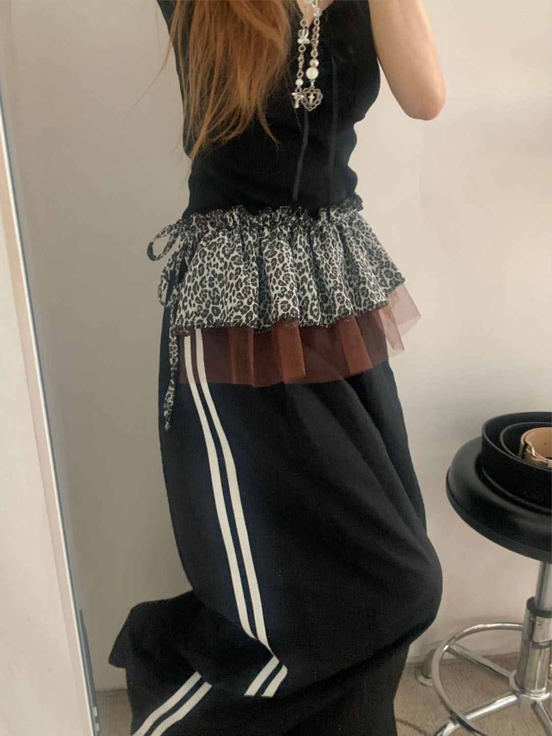 neith ブラック レース フリルスカート