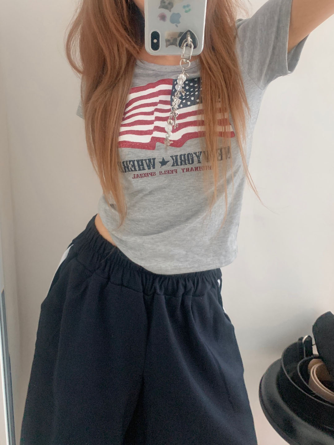 スリムヴィンテージプリント半袖Tシャツ