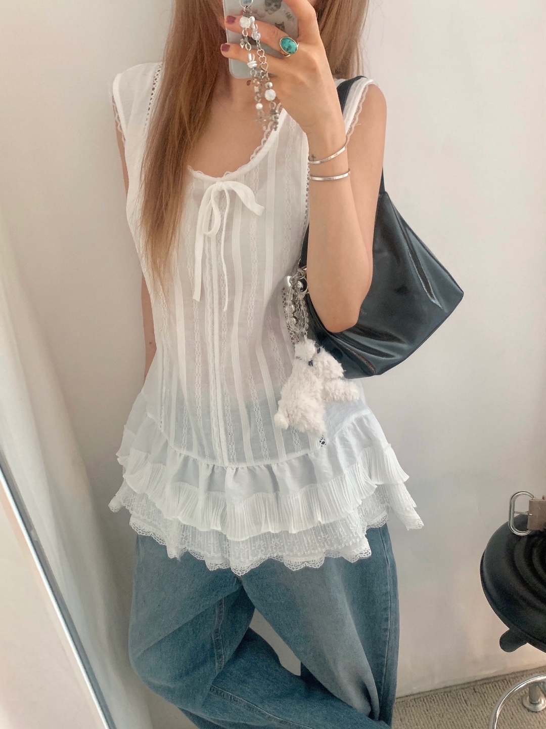 レイヤードフリルリボンキャミソールドレス レイヤードフリルリボンキャミソールドレス